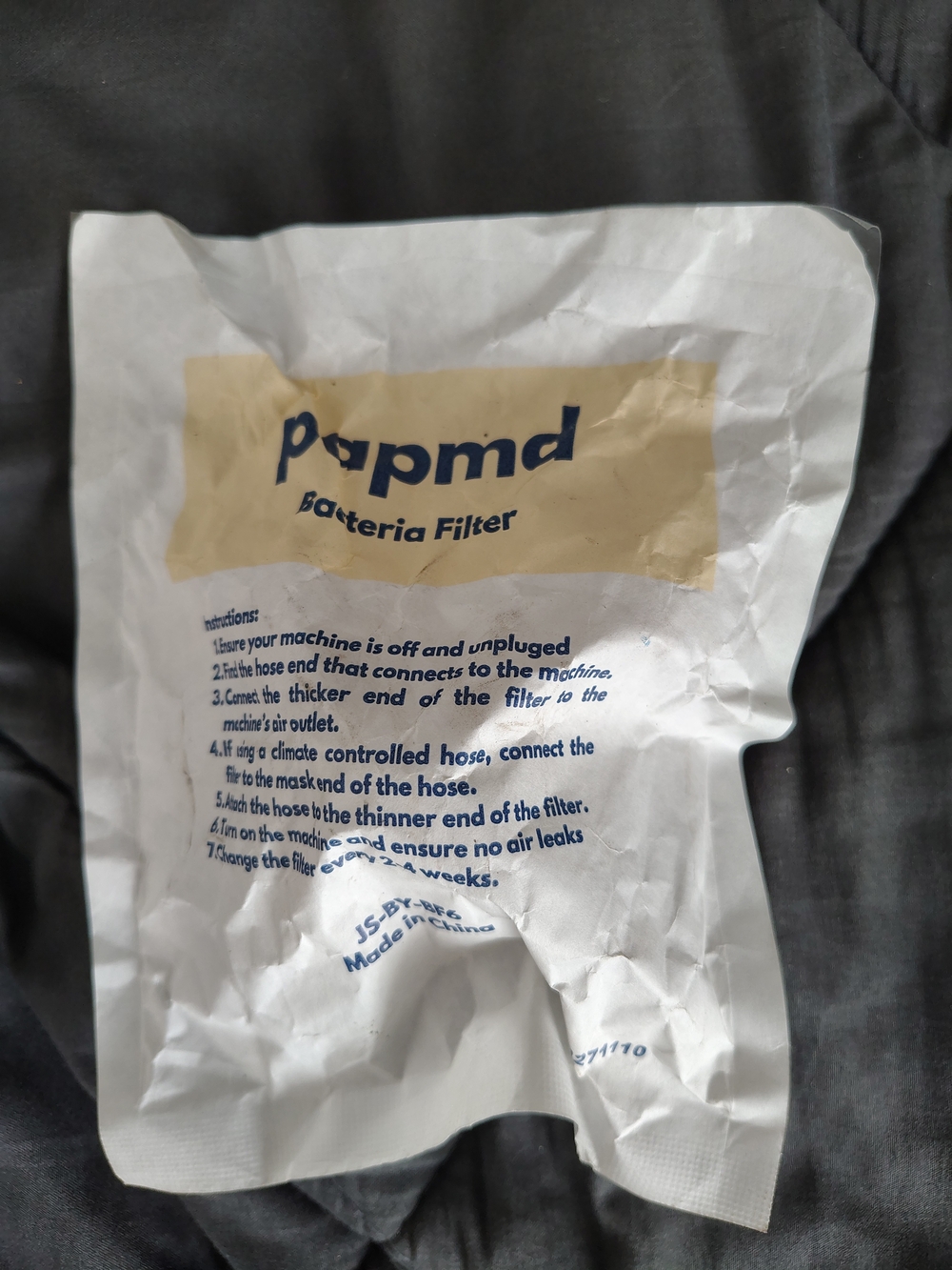 papmd Bacteria Filter Packet - White
